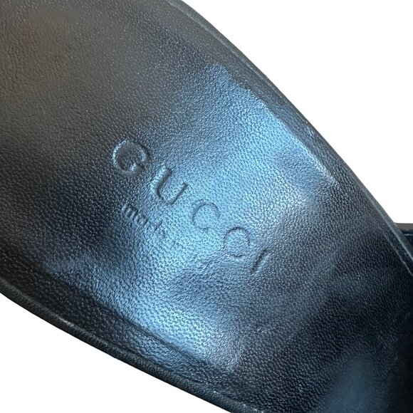 Gucci Betis Glamour Horsebit High Heel Clogs Sandals Stud Open-Toe Size 38.5 - Picture 11 of 15